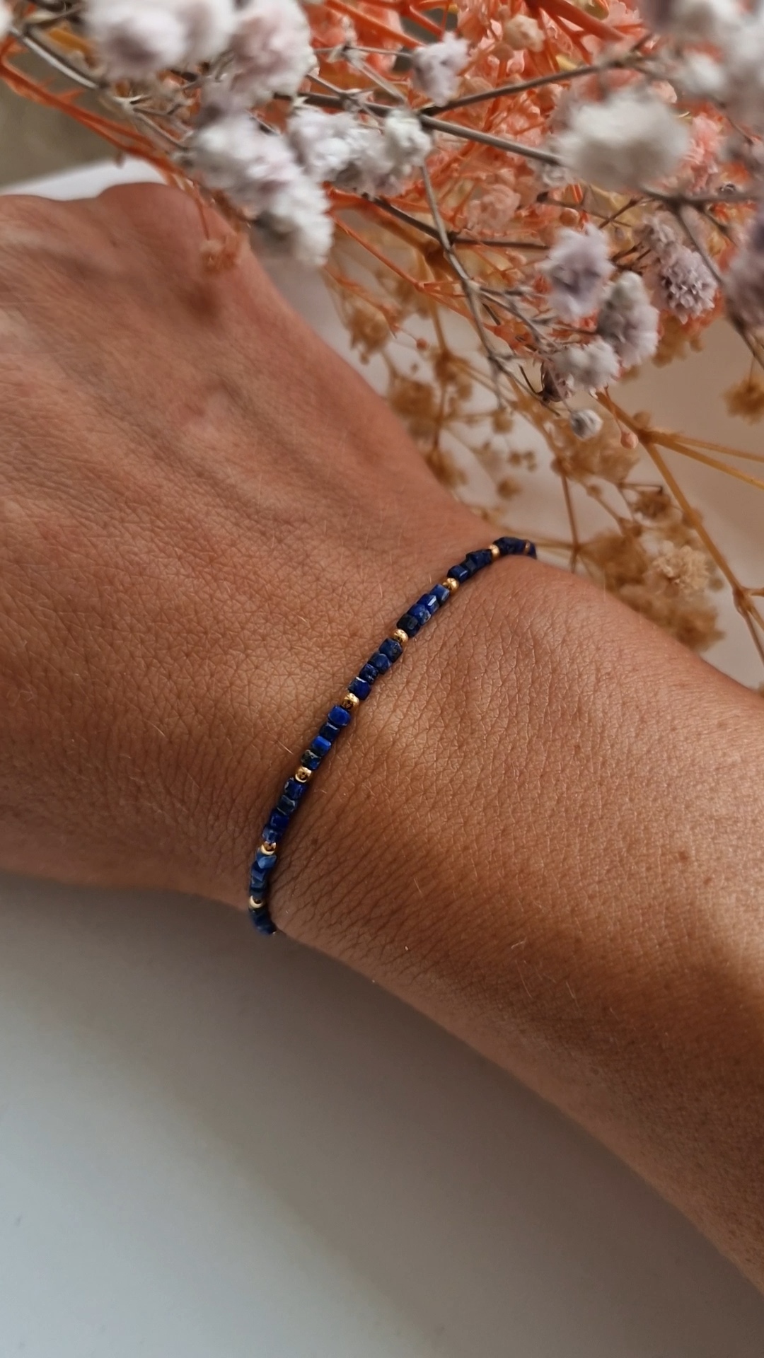 Bransoletka Lapis Lazuli minimalistyczna