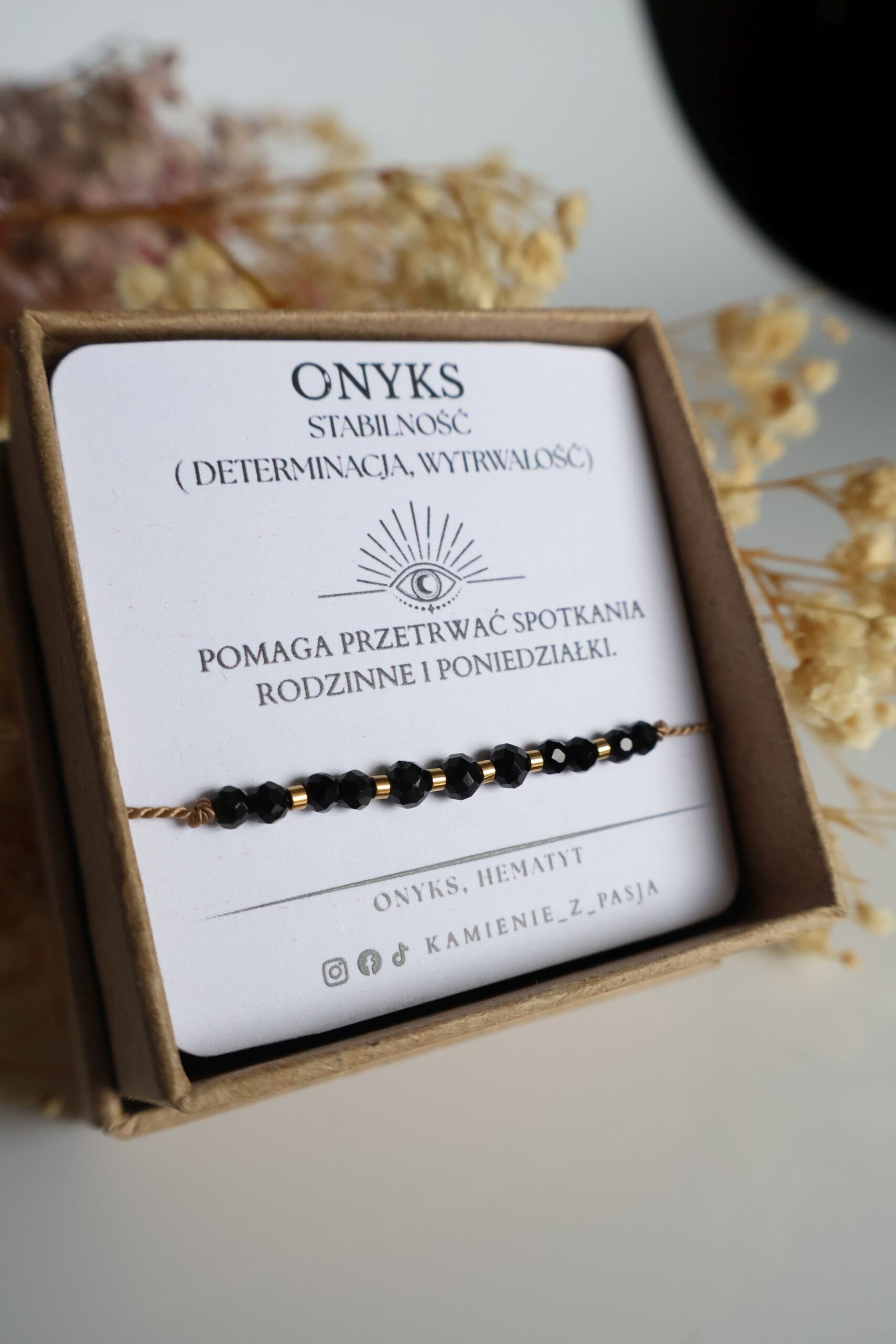 Bransoletka Onyks & Hematyt — talizman przetrwania - obrazek 2