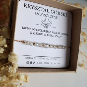 Bransoletka kryształ górski energetyczny reset