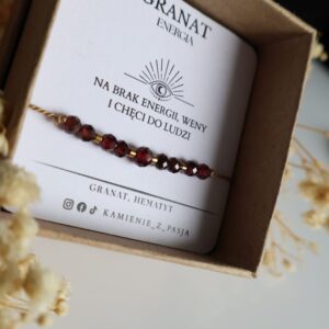 Bransoletka Granat "na brak energii, weny i chęci do ludzi"