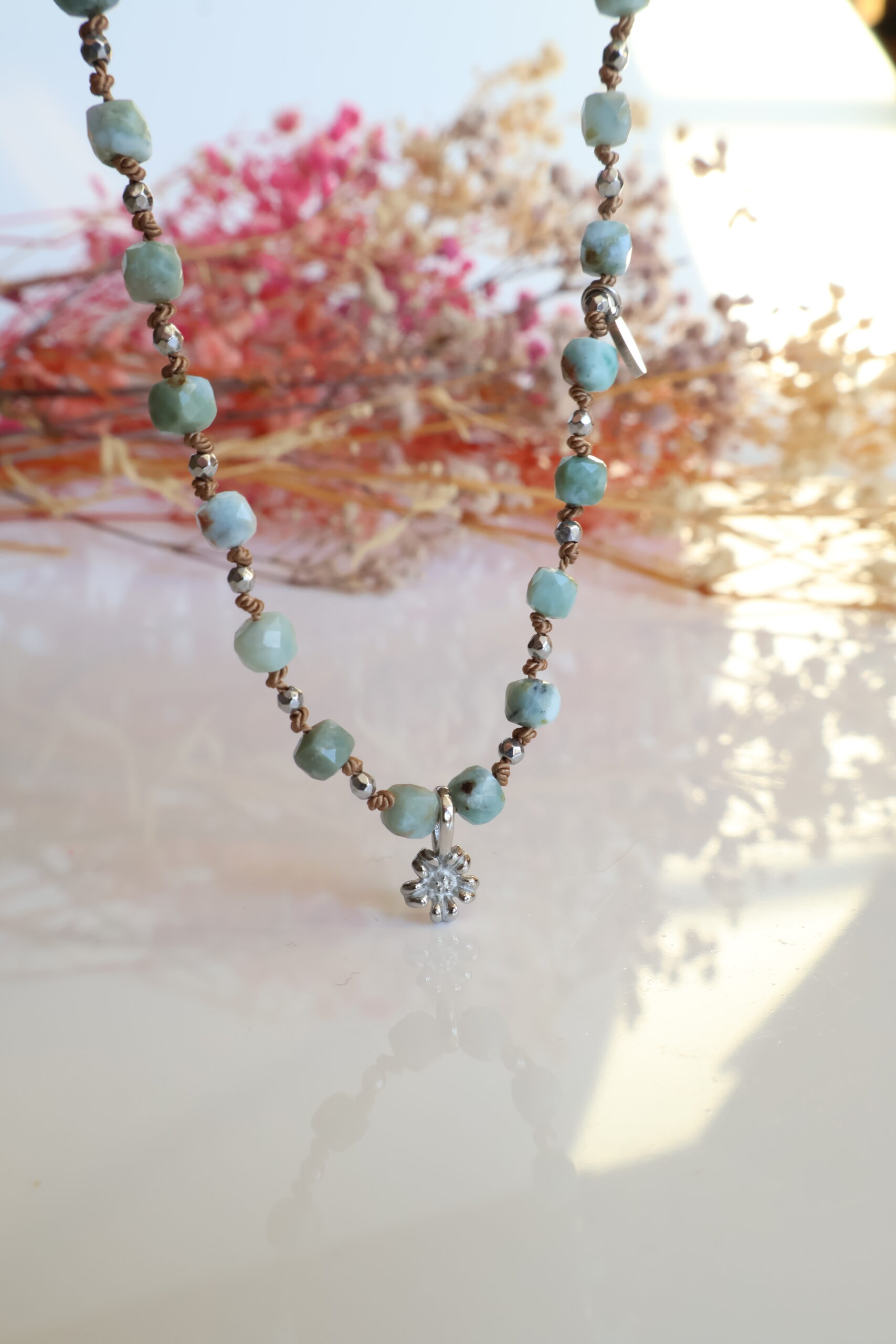 Naszyjnik Larimar silver
