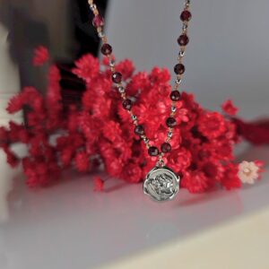 Naszyjnik Rose granat