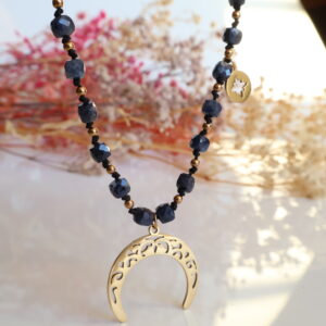 Naszyjnik Sapphire gold lunula