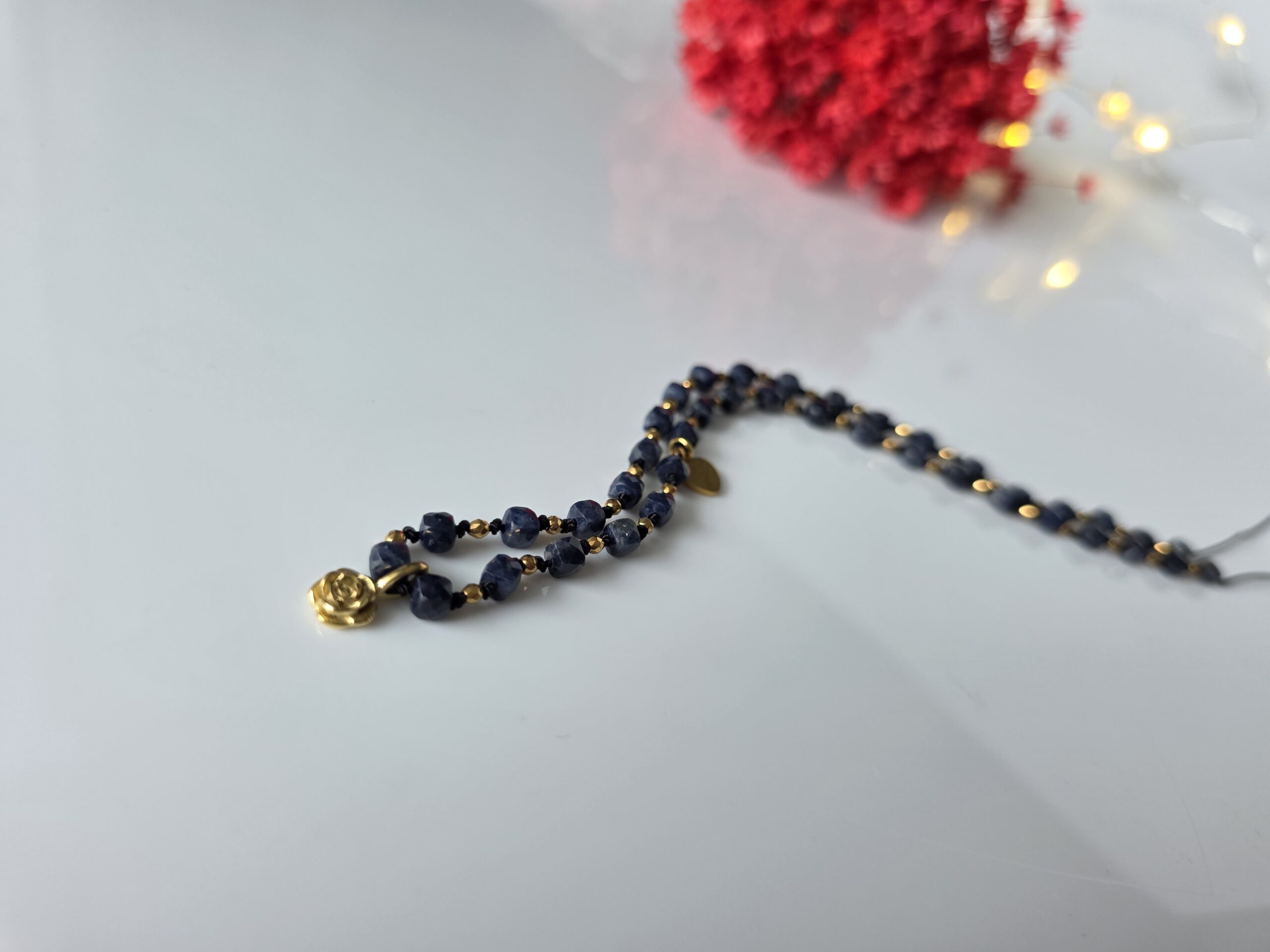 Naszyjnik Sapphire gold rose - obrazek 2