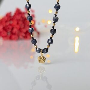 Naszyjnik Sapphire gold rose