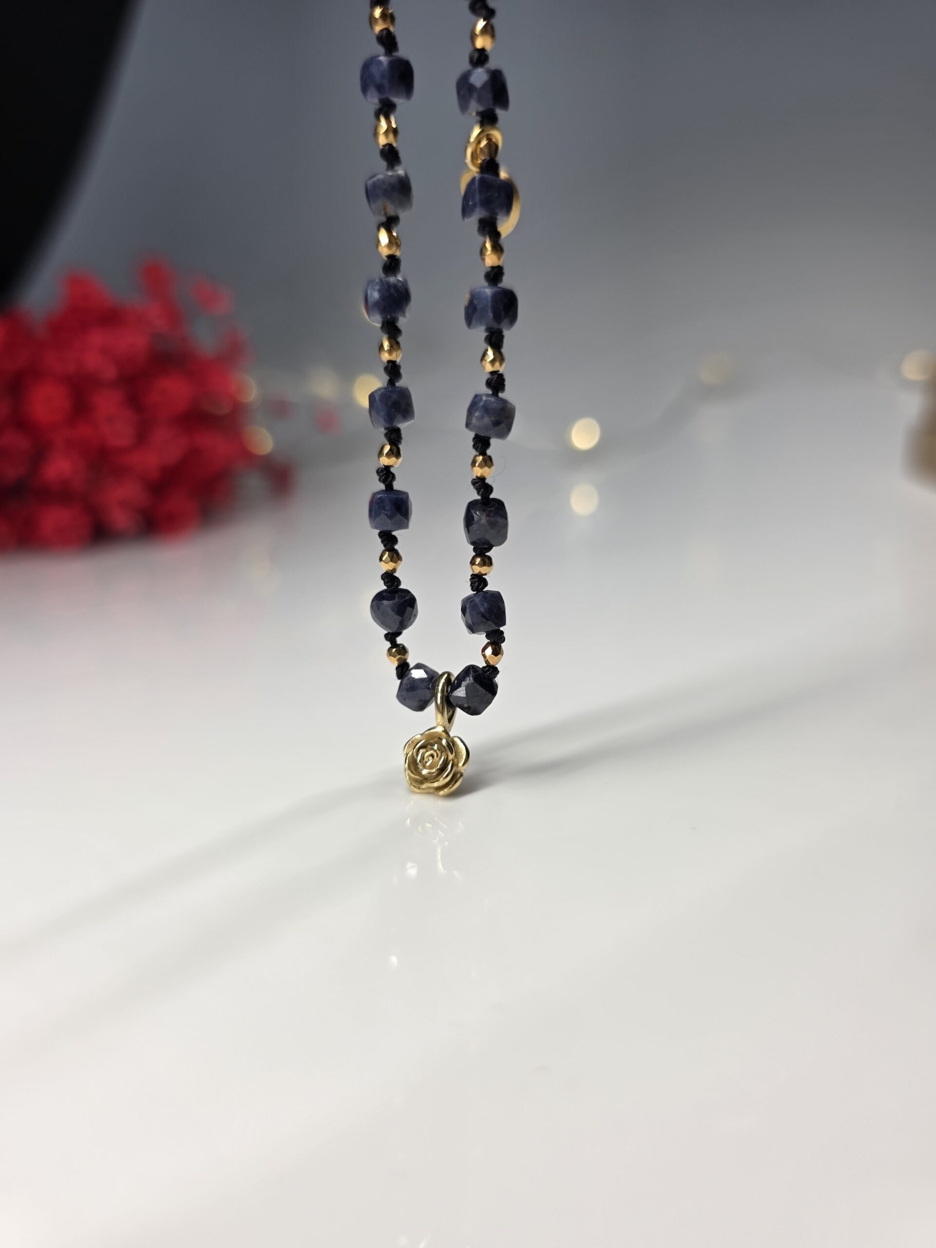 Naszyjnik Sapphire gold rose - obrazek 4