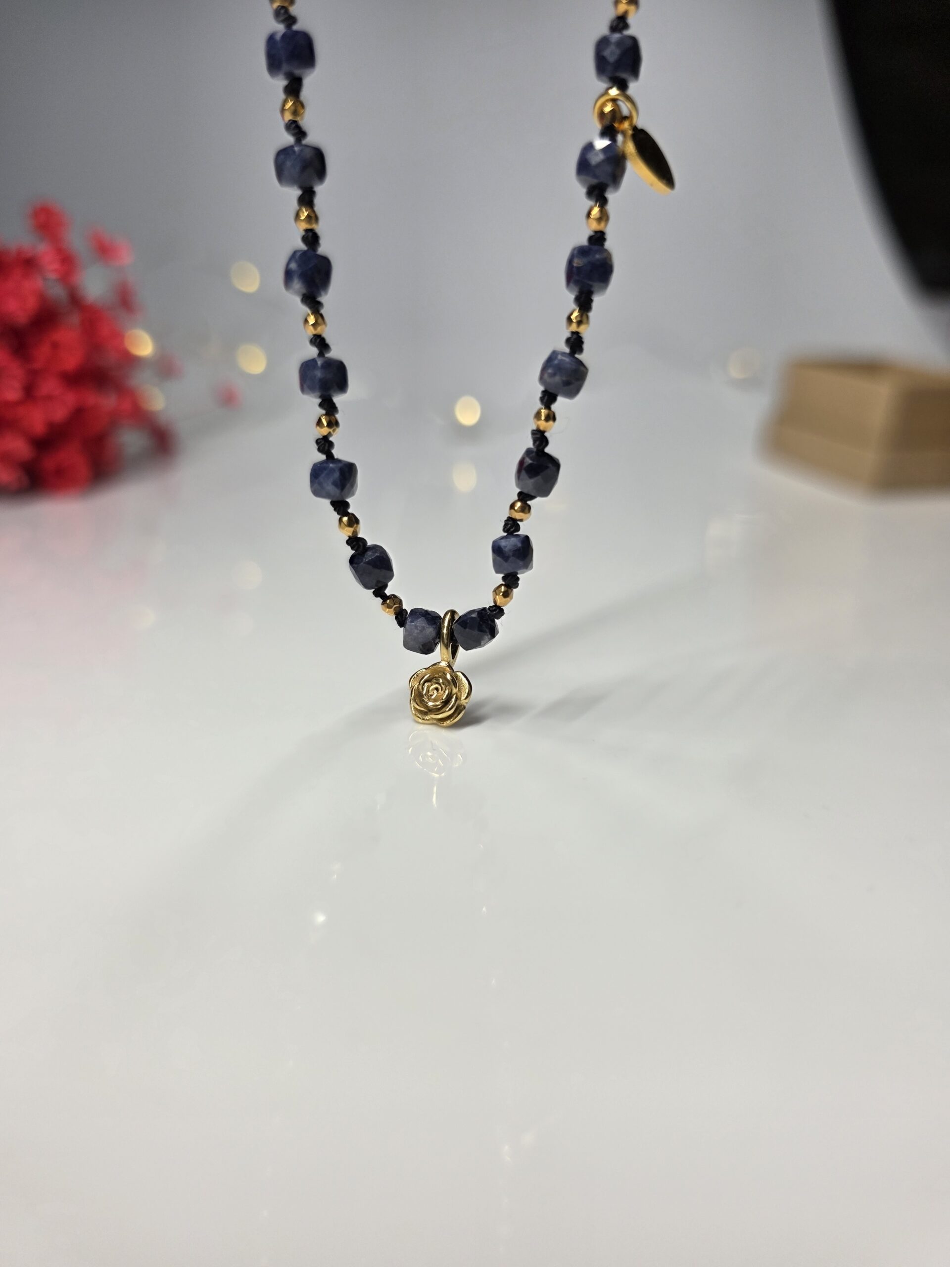 Naszyjnik Sapphire gold rose - obrazek 5
